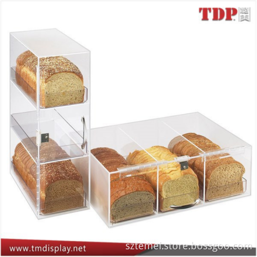 Acrylic Carriage Box Cake Stand for Candy, Cake, Bread/Three Section Bread Box with lid